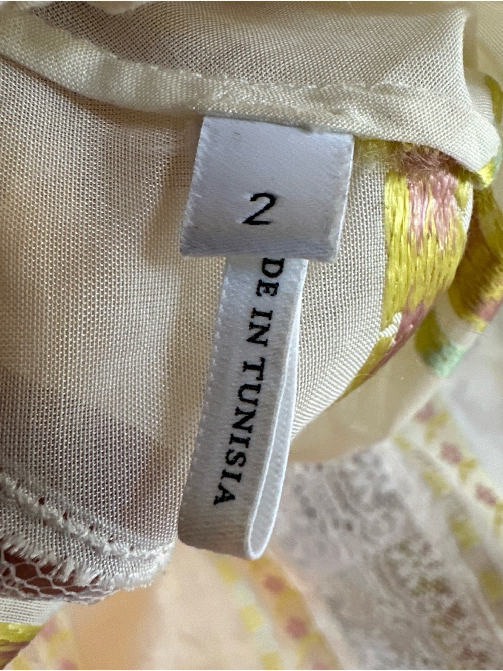 Sandro Paris Rosane Floral Stripe Ruffle-Neck Blouse - Cream size 2 - Picture 12 of 14